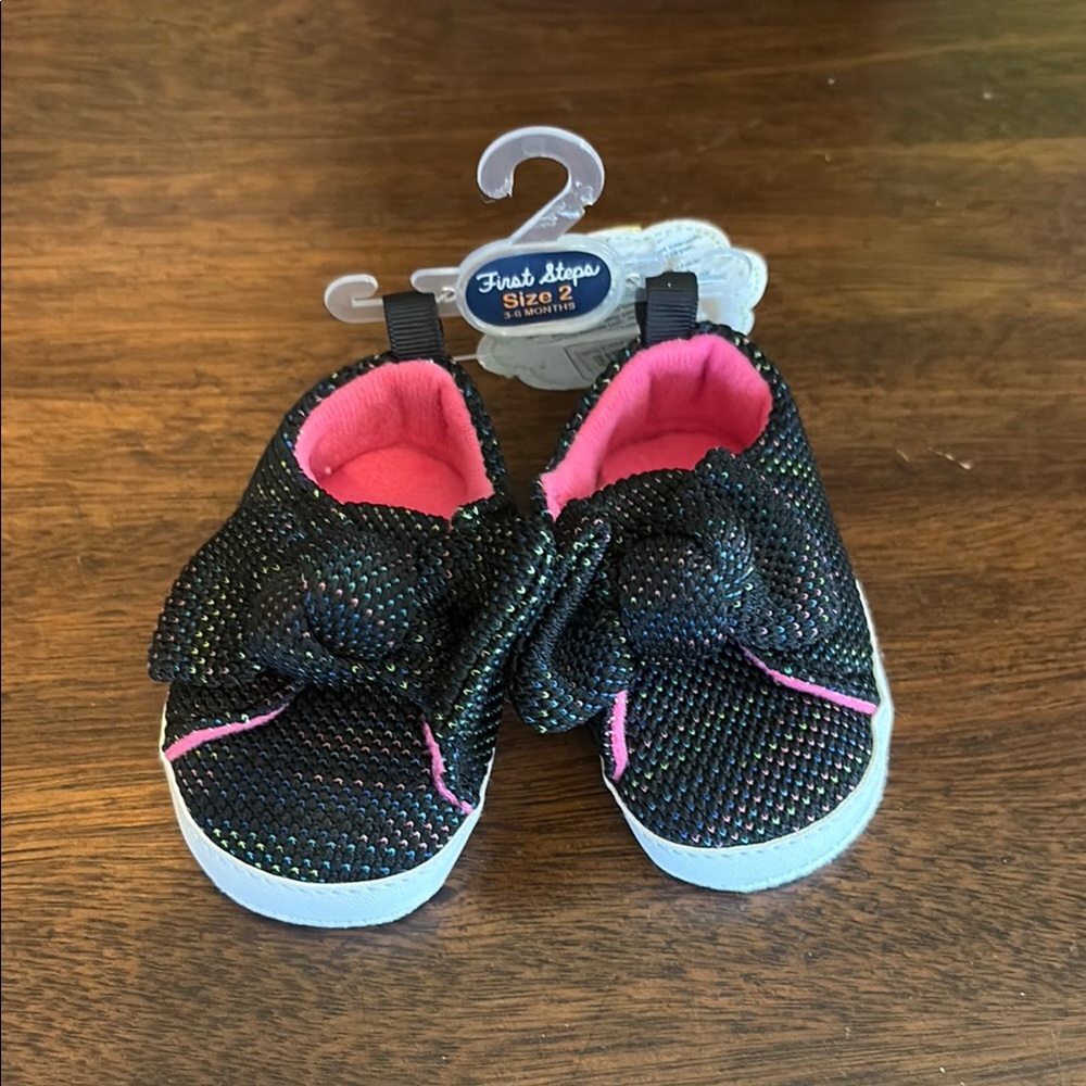 Black and Pink Kids Shoes